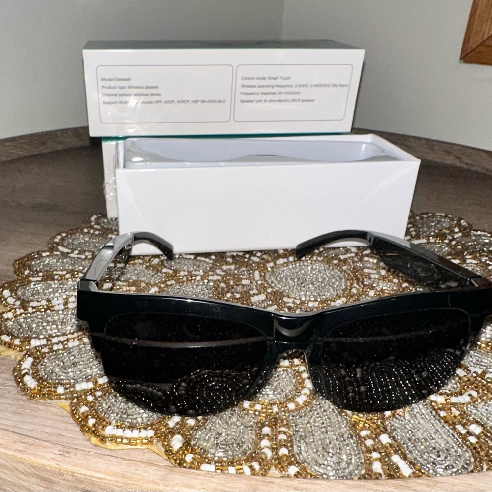 NWT Black Wireless Headset Glasses With Built In mic - Picture 5 of 9